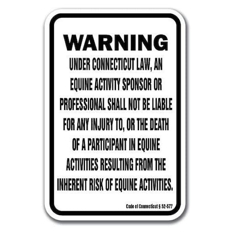 Signmission Safety Sign, 18 in Height, Aluminum, 12 in Length, Equine - Connecticut A-1218 Equine - Connecticut